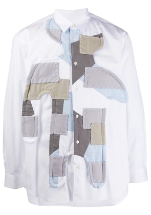 Comme Des Garçons Shirt long-sleeved patchwork shirt - White