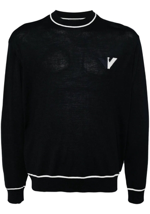 Emporio Armani logo-jacquard sweater - Blue