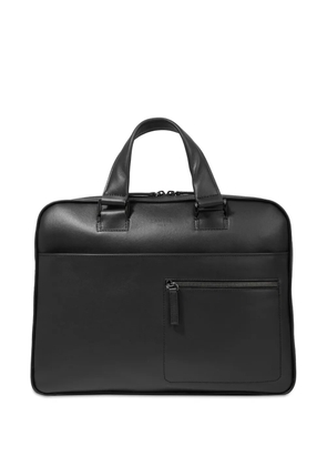 Lancel logo-embossed leather laptop bag - Black