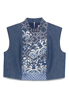 HUI MILANO embroidered vest - Blue