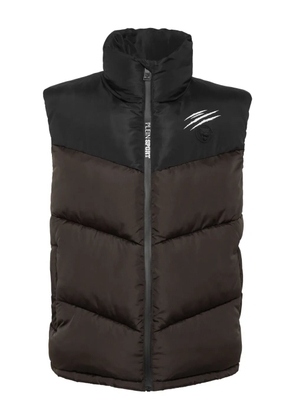 Plein Sport claw-print quilted gilet - Brown