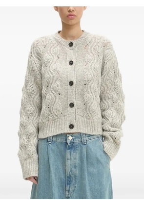 SAMSOE SAMSOE cable-knit button cardigan - Grey