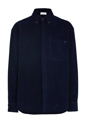 Ferragamo corduroy pocket velvet shirt - Blue