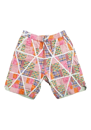 Engineered Garments patchwork shorts - ORANGE COTTON LACE PATCHWORK