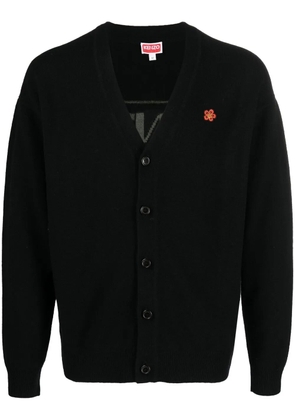 Kenzo patch-detail wool cardigan - Black