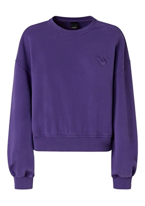 PINKO embroidered-logo cotton sweatshirt - Purple
