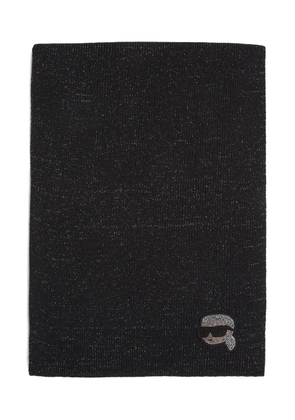 Karl Lagerfeld rhinestone-logo scarf - Black