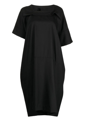 marina yee asymmetric midi wool dress - Black