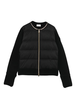 Moncler quilted chain-trimmed puffer jacket - Black