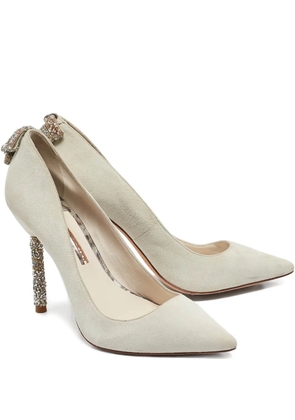 Sophia Webster embellished suede pumps - Neutrals