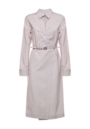 FENDI striped belted midi dress - Neutrals