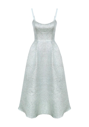 POST MERIDIEM jacquard fitted corset midi dress - Silver