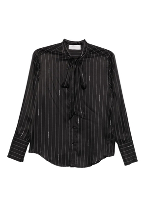ERMANNO FIRENZE pussy-bow striped shirt - Black