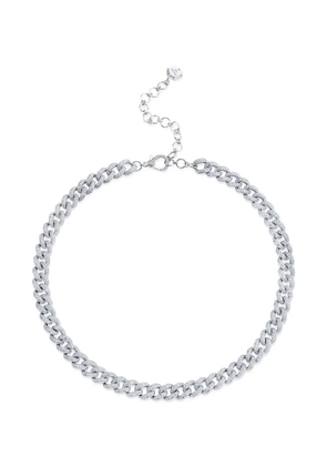 SHAY 18kt white gold pavé link necklace - Silver