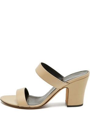 The Row Pre-Owned Awar leather block-heel sandals - Neutrals