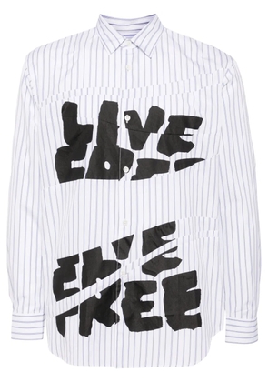 Comme Des Garçons Shirt Free Curved printed striped shirt - White