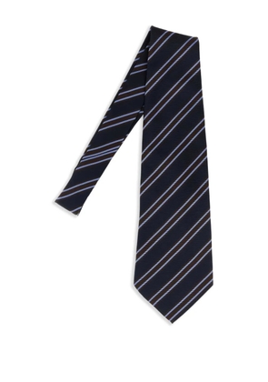 Junya Watanabe MAN striped silk tie - Blue