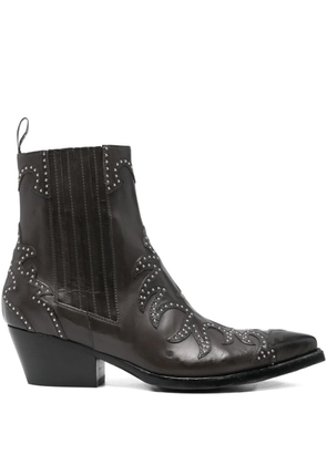 Sartore studded ponted-toe boots - Grey