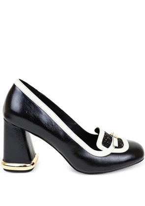 Gold & Rouge 85mm Valibi appliqué block-heel pumps - Black