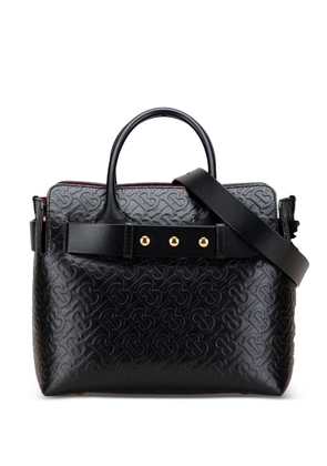Burberry Pre-Owned 2018-2025 Small TB Monogram Embossed Leather Belt Bag satchel - Black