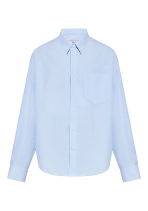 AMI Paris heart-embroidered long-sleeve shirt - Blue