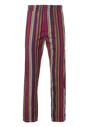 Paura striped straight-leg trousers - Red