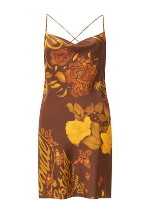 Donde Esteban Veranera floral-print mini dress - Brown
