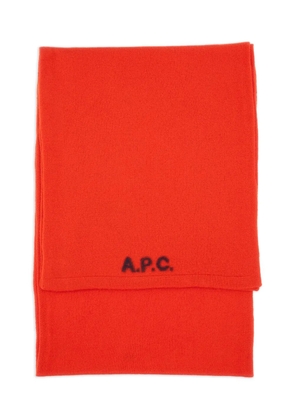 A.P.C. logo-embellishment scarf - Red
