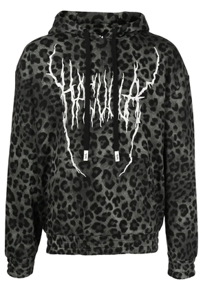 Haculla leopard-print logo hoodie - Black