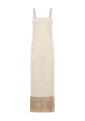 Taller Marmo Agrigento Disco sequin fringed midi dress - Neutrals