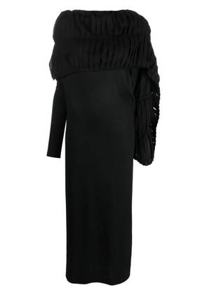 Yohji Yamamoto wool and cotton dress - Black