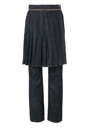 Jean Paul Gaultier Pre-Owned denim trousers with overlayed skirt - Blue