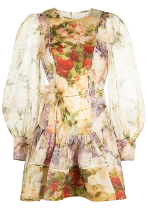 ZIMMERMANN Sensory Flip linen-silk minidress - Neutrals