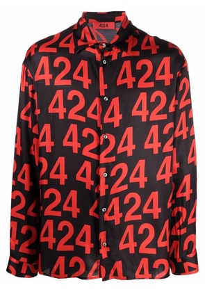 424 logo button-down shirt - Black