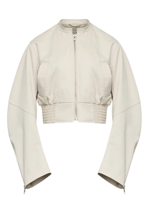 MM6 Maison Margiela zip-up ruched bomber jacket - Neutrals