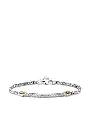 John Hardy 14k yellow gold and sterling silver braided-chain diamond bracelet