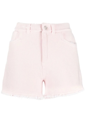 Barrie fine-knit fringe-detail shorts - Pink