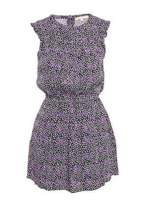 Maje floral-print ruffle mini dress - Blue