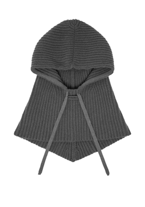PINKO hooded ribbed balaclava - Grey