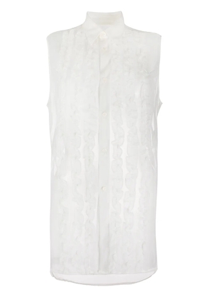 Comme Des Garçons Pre-Owned 1995 sheer ruffled shirt - White
