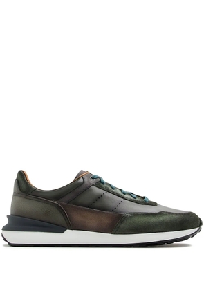 Magnanni panelled low-top sneakers - Green