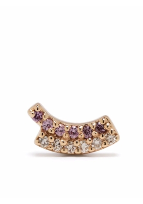 Maria Black 14kt yellow gold Rainbow pink sapphire and diamond stud