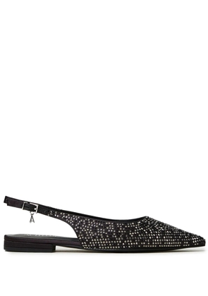 TWINSET rhinestone-embellished slingback ballet flats - Black