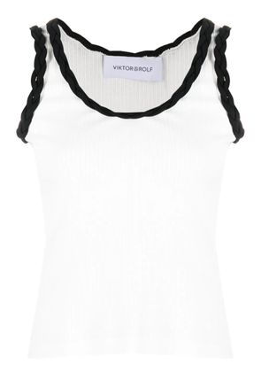 Viktor & Rolf braid-detail cotton tank top - White
