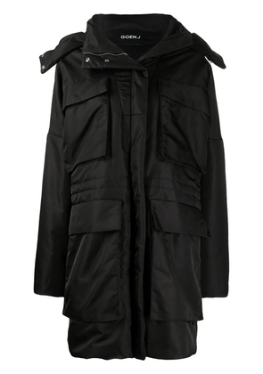 Goen.J four-pocket hooded parka - Black