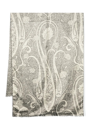 Valentino Garavani Pre-Owned 1980s paisley-print metallic-threading scarf - Black