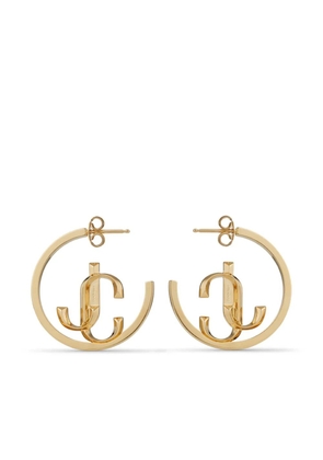 Jimmy Choo logo-lettering medium hoops - Gold