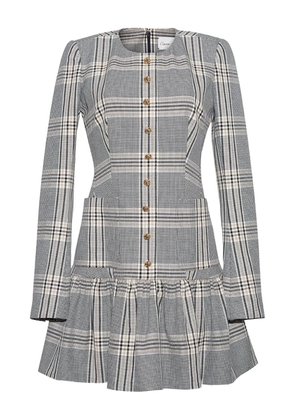 Cara Cara Adams plaid ruffled mini dress - Grey