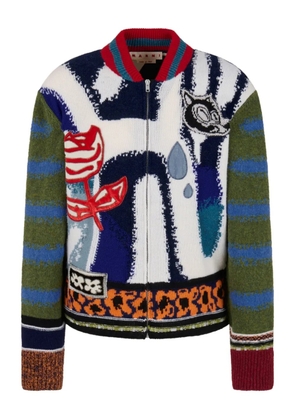 Marni graphic-knitted cardigan - White
