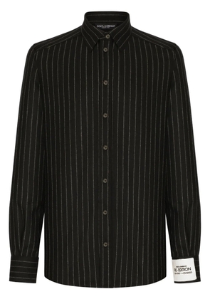 Dolce & Gabbana striped virgin-wool shirt - Black